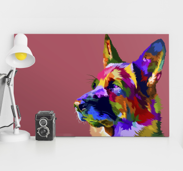 Canvas schilderij honden Regenboog duitse shepar - TenStickers