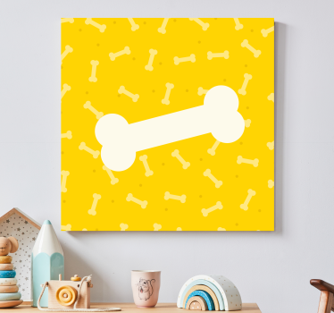 Canvas schilderij honden Schattige gele achtergrond hondenbot - TenStickers
