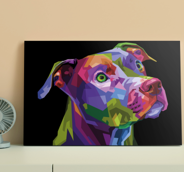 Canvas schilderij honden Veelkleurige moderne pitbull - TenStickers