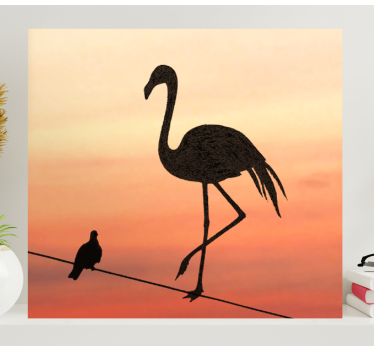 Canvas schilderij Flamingo en vogels ontwerp - TenStickers