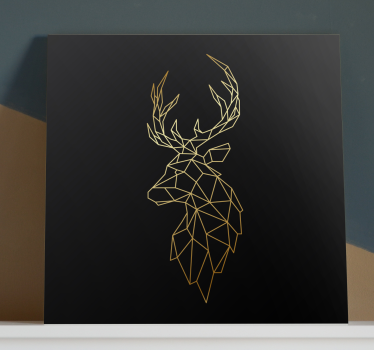 Canvas schilderij herten Gouden origami herten - TenStickers