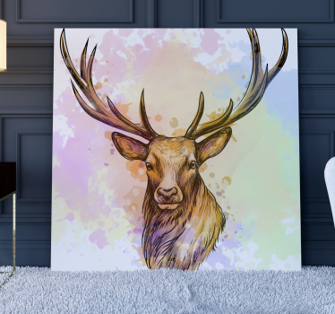 Canvas schilderij herten Verf splash hert - TenStickers