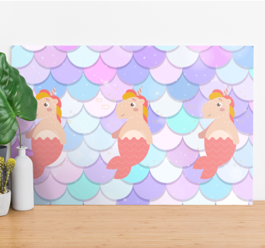 Canvas schilderij kinderen Eenhoornsirenes met vissenschubben - TenStickers