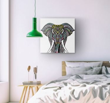 Canvas schilderij veelkleurige etnische olifant - TenStickers