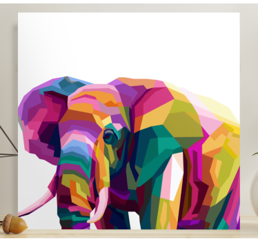 Canvas schilderij veelkleurige realistische olifant - TenStickers