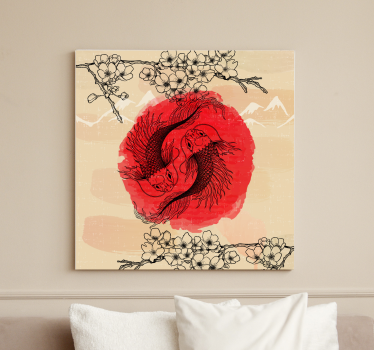 Canvas schilderij vissen Ying yang vissen - TenStickers
