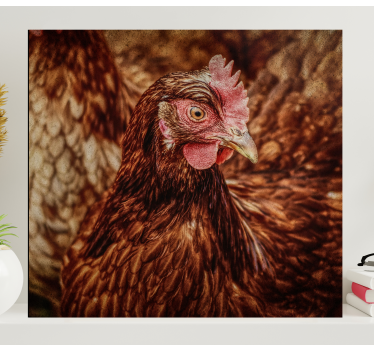 Canvas schilderij vogels Serieuze bruine kip - TenStickers