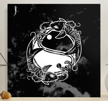 Canvas schilderij Zen Yin yang evenwicht vis - TenStickers