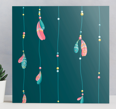 Canvas schilderij decoratief veerontwerp - TenStickers