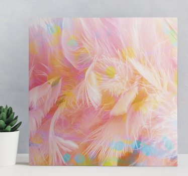Canvas schilderij delicate veerpatronen - TenStickers