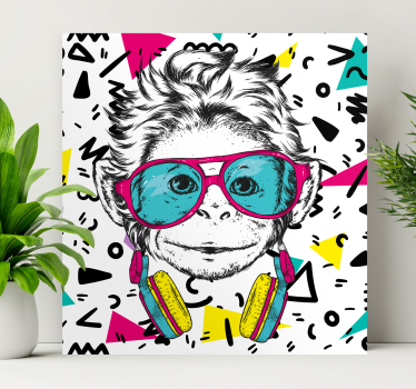 Canvas schilderij dieren aanschouwelijke aap portret - TenStickers