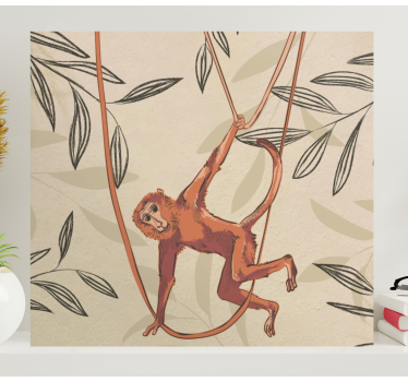 Canvas schilderij dieren aap in de lucht - TenStickers