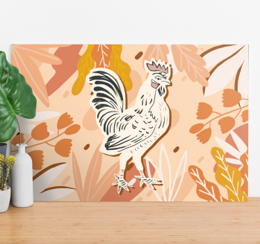 Canvas schilderij dieren charmant haan portret - TenStickers