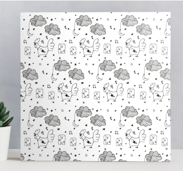 Canvas schilderij dieren charmante gevederde vrienden - TenStickers
