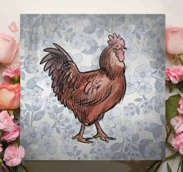 Canvas schilderij dieren charmante kippenfiguur - TenStickers