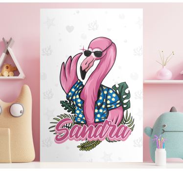 Canvas schilderij dieren coole flamingo sfeer - TenStickers