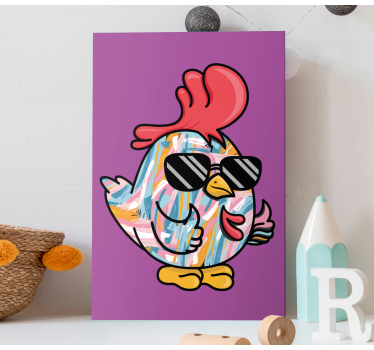 Canvas schilderij dieren coole kippen karakter - TenStickers