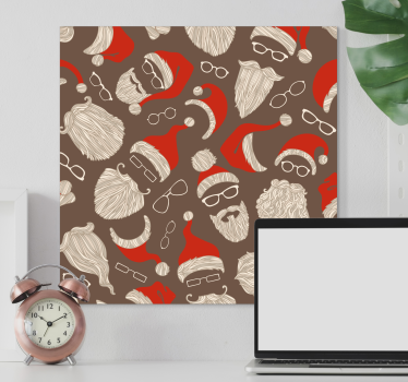 Canvas schilderij dieren feestelijke kerstman gezichten - TenStickers