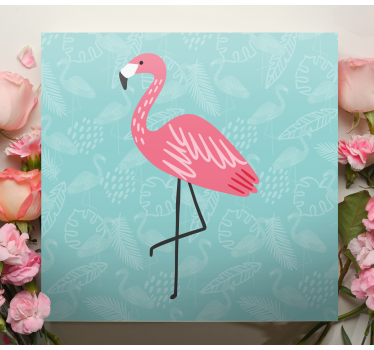 Canvas schilderij dieren flamingo staat elegant - TenStickers