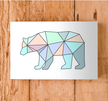 Canvas schilderij dieren geometrische beer figuur - TenStickers