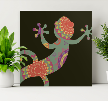 Canvas schilderij dieren geometrische reptielillustratie - TenStickers