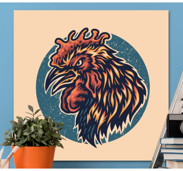 Canvas schilderij dieren haan hoofd portret - TenStickers