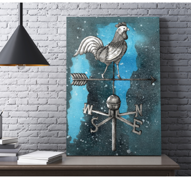 Canvas schilderij dieren haan weerhaan - TenStickers