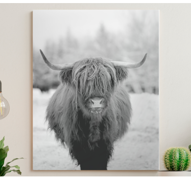 Canvas schilderij dieren highland cow portret - TenStickers