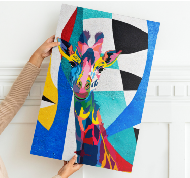 Canvas schilderij dieren kleurrijk giraffenportret - TenStickers
