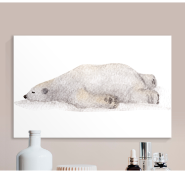 Canvas schilderij dieren luie ijsbeer - TenStickers