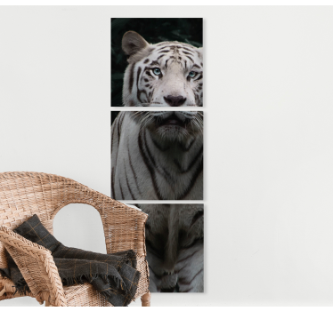 Canvas schilderij dieren majestueuze witte tijger - TenStickers