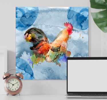 Canvas schilderij dieren rooster spetters - TenStickers