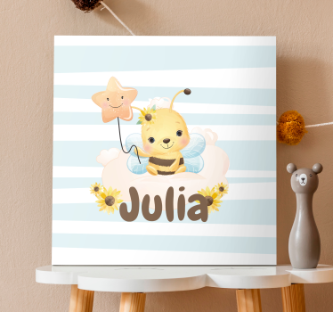 Canvas schilderij dieren schattig bijen karakter - TenStickers