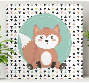 Canvas schilderij dieren schattig vosje personage - TenStickers