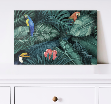 Canvas schilderij dieren tropisch vogelparadijs - TenStickers