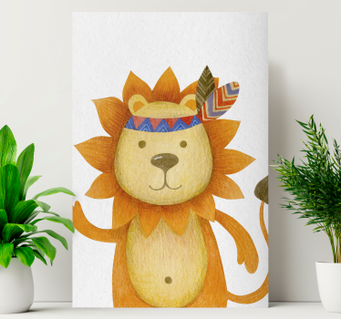 Canvas schilderij dieren vriendelijke leeuw karakter - TenStickers