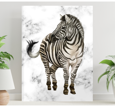 Canvas schilderij dieren zebra elegant - TenStickers