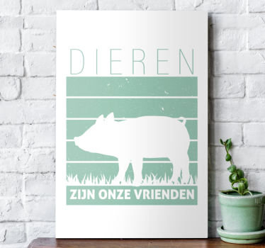 Schilderij op canvas dieren zijn vrienden - TenStickers
