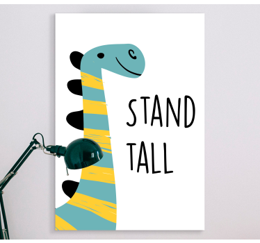Canvas schilderij dinosaurus blije dinosaurus - TenStickers