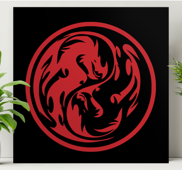 Canvas schilderij dinosaurus dynamisch draak ontwerp - TenStickers
