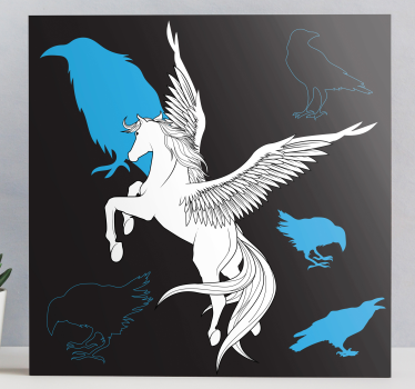 Canvas schilderij dinosaurus mythical pegasus vlucht - TenStickers