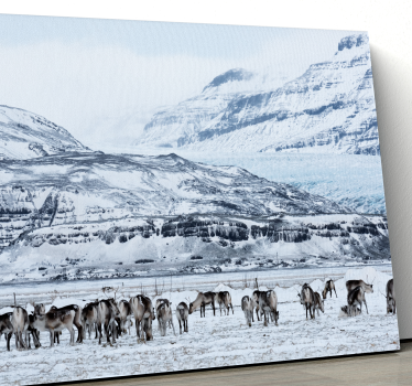 Canvas schilderij dinosaurus rendierherderij - TenStickers
