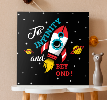 Canvas schilderij dinosaurus ruimte avontuur - TenStickers