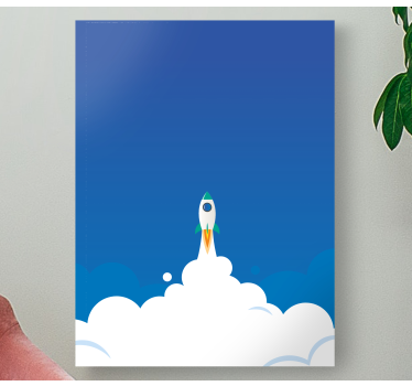 Canvas schilderij dinosaurus ruimtevaart avontuur - TenStickers