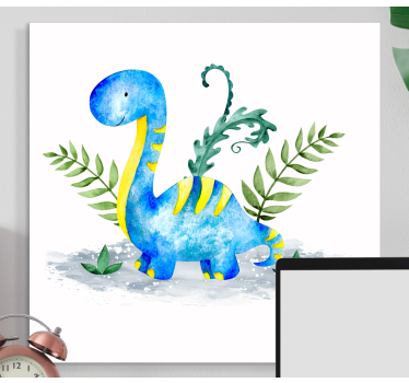 Canvas schilderij dinosaurus schattig dinosaurusfiguur - TenStickers