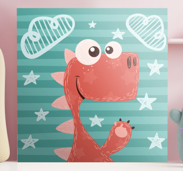 Canvas schilderij dinosaurus schattige cartoon dino - TenStickers