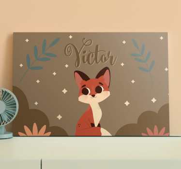 Canvas schilderij dinosaurus schattige vos illustratie - TenStickers
