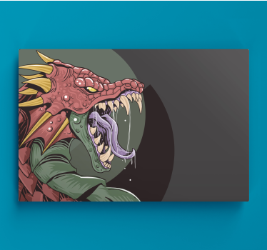 Canvas schilderij dinosaurus vurige draak creature - TenStickers