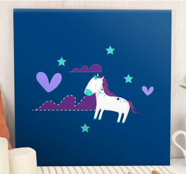 Canvas schilderij eenhoorn betoverende eenhoorn scene - TenStickers