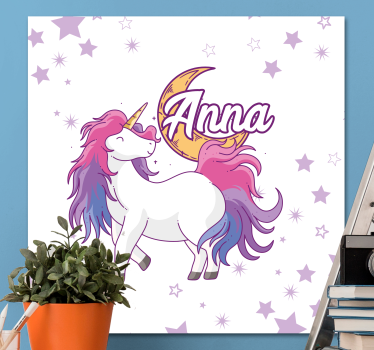 Canvas schilderij eenhoorn met sterren - TenStickers